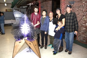The commisioned work for the 2016 SF Parol Lantern Festival by artist Lynn Bryant, second from right, and her team with Alleluia Panis, center. Photo by Wilfred Galila