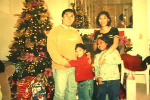 Rafael Jimenez and family during the first Christmas in America(1)