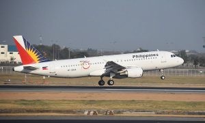 Philippine airlines plane, taking off