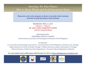 April 12 2017 Rizal Center Investor Outreach Event