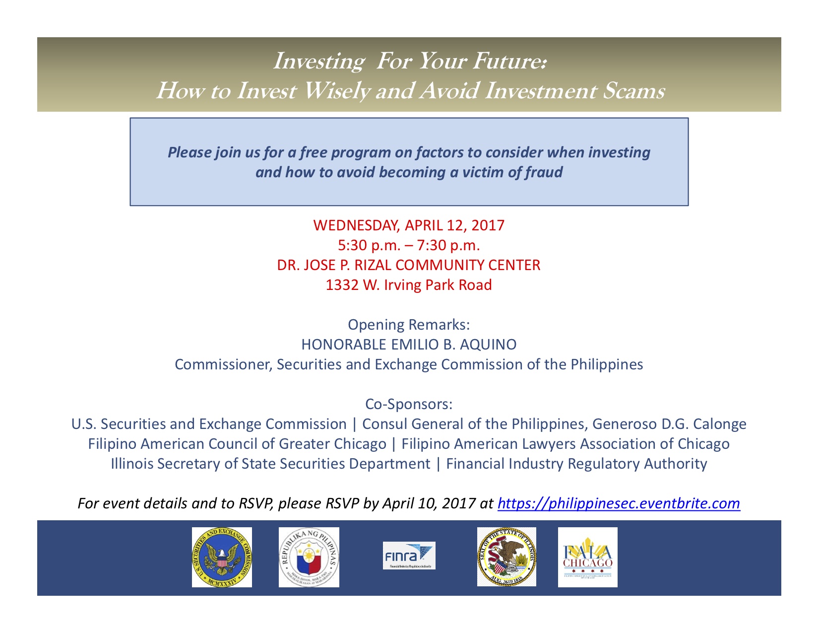 Chicago forum on investing wisely, avoiding scams