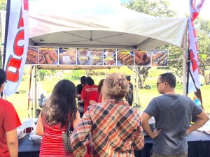 People line up for the delicious Filipino food at the FilCom Fiesta