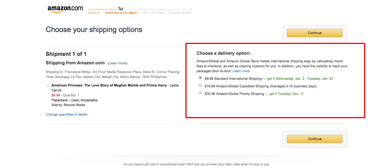 Shipping Your Amazon Purchase to Philippines