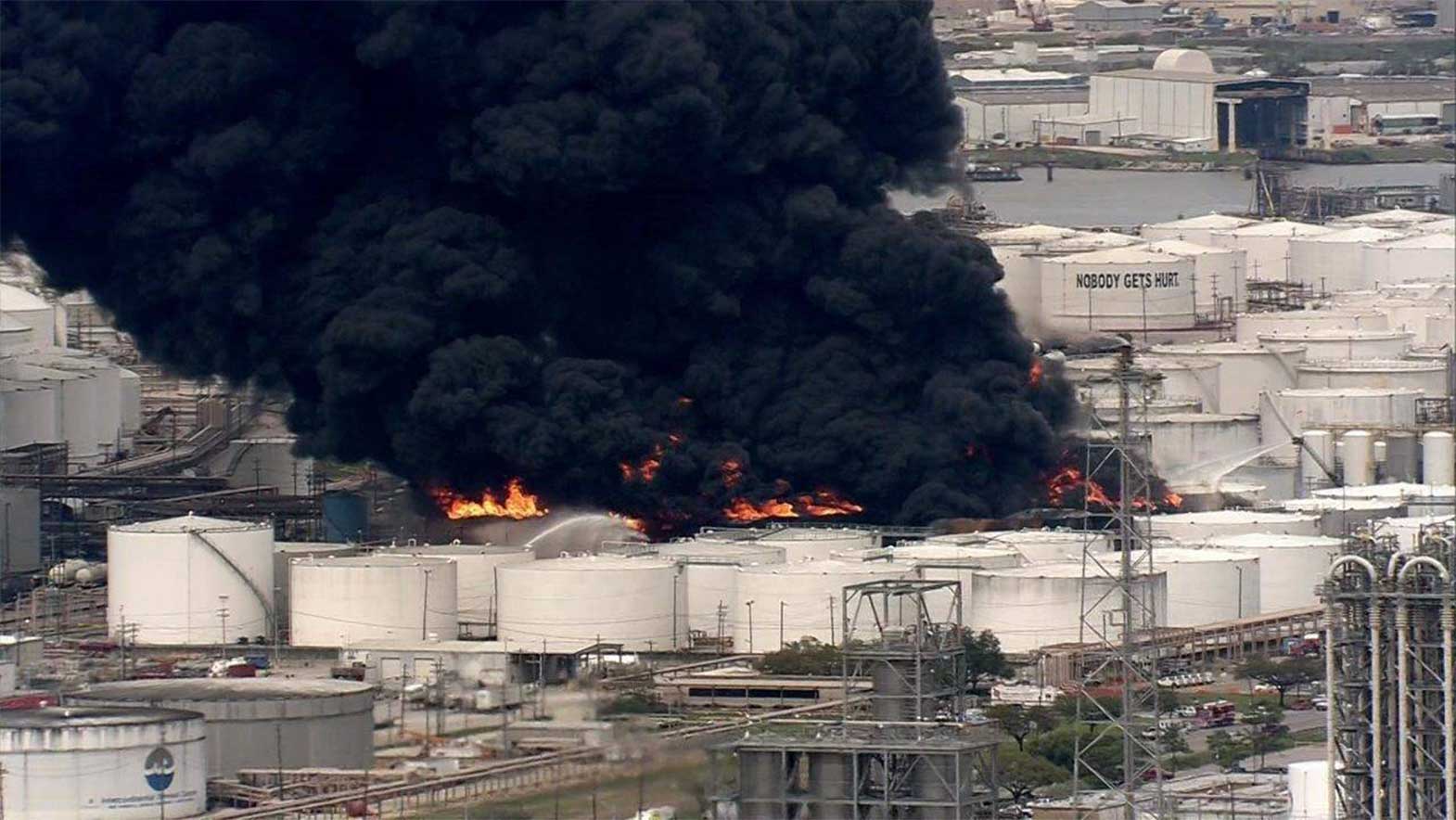US Chemical Plant Fire Smoke Hovers Over Houston