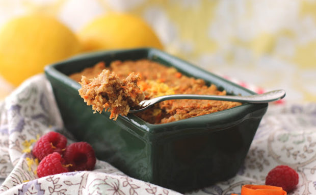 healthy carrot cake quinoa protein loaf