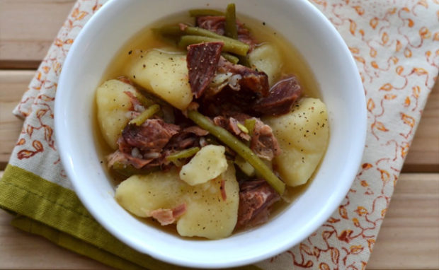 slow cooker green beans ham and potatoes