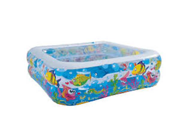 57 Blue Square Sea Life Inflatable Children's Swimming Pool