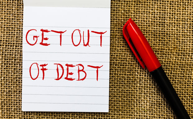 "Get out of debt" text