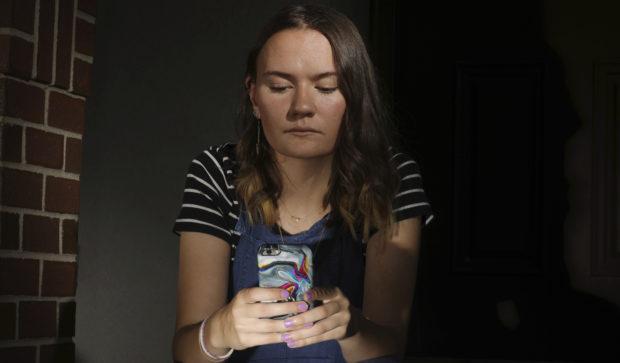Girl holding a phone