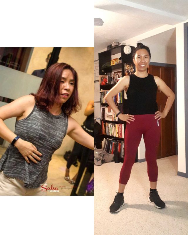 Jenny Ordonez, during her dancing days in 2018 (left) and in September 2020. CONTRIBUTED