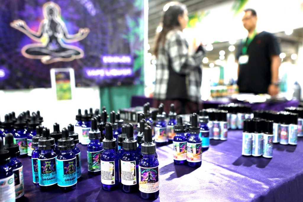 Products made from cannabis are seen displayed at a cannabis and hemp expo in Miami, Florida, U.S, November 13, 2019. REUTERS/Eva Marie Uzcategui/File Photo