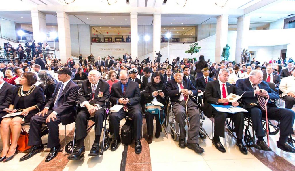  Filipino World War II veterans are honored with the Congressional Gold Medal on October 24, 2017 – a recognition by the U.S. Congress of their service and sacrifice. LES TALUSAN