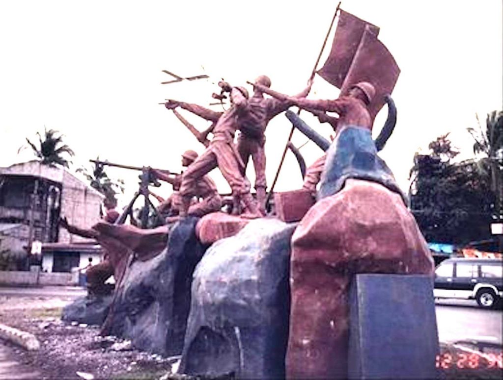 “Battle of Layuc Point” sculpture BY Nemi Miranda. CONTRIBUTED