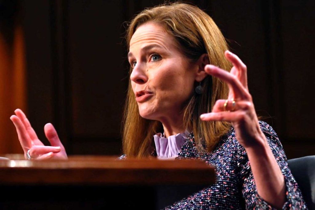 New Justice Amy Coney Barrett: Her first opportunity to weigh in on and issue could come soon. REUTERS