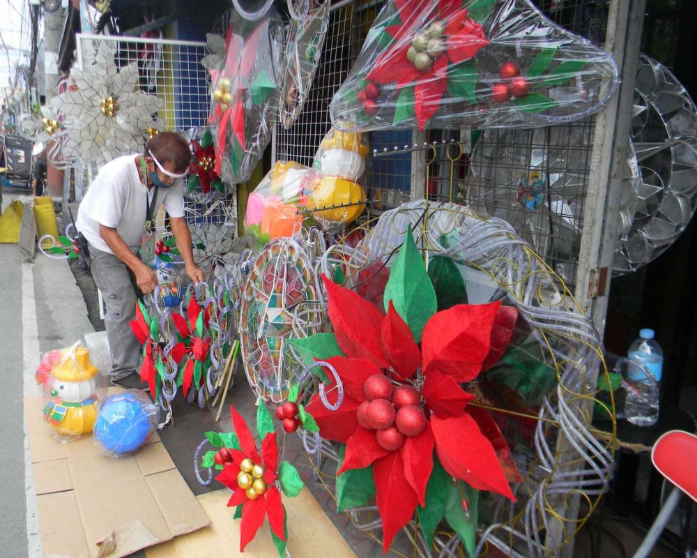 Christmas decorations for sale in the Philippines.