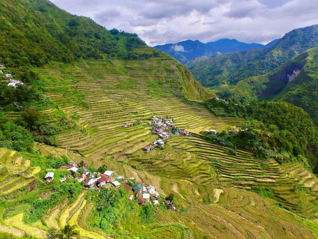 The Batad rice terraces, one of the five terrace clusters listed in the UNESCO World Heritage Sites.