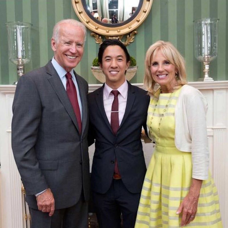 Jason Tengco, new White House Liaison to the Office of Personnel Management, with President Joe Biden and First Lady, Dr. Jill Biden. FACEBOOK
