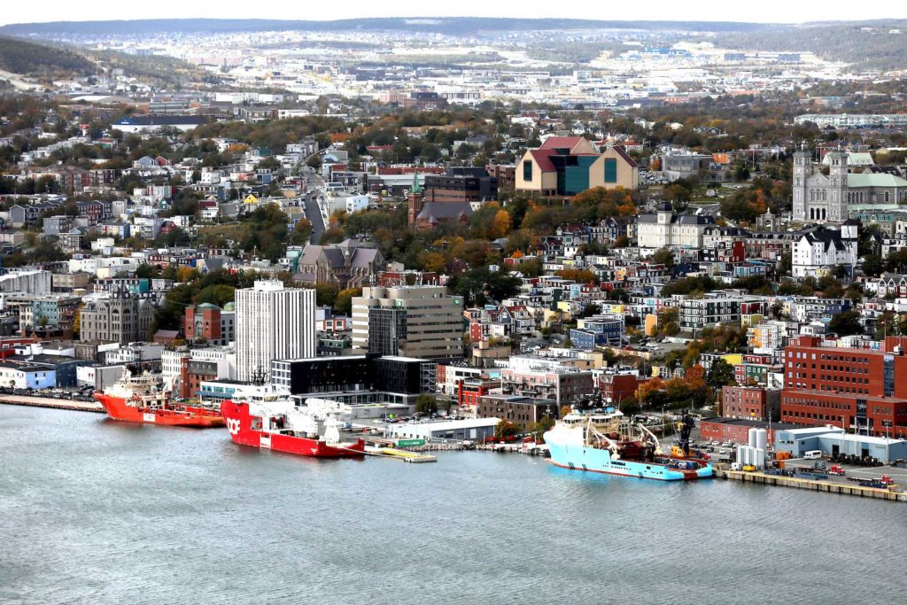Ships are seen docked in the St. John's Harbour in St John's, Newfoundland and Labrador, Canada, October 17, 2018. REUTERS/Chris Wattie