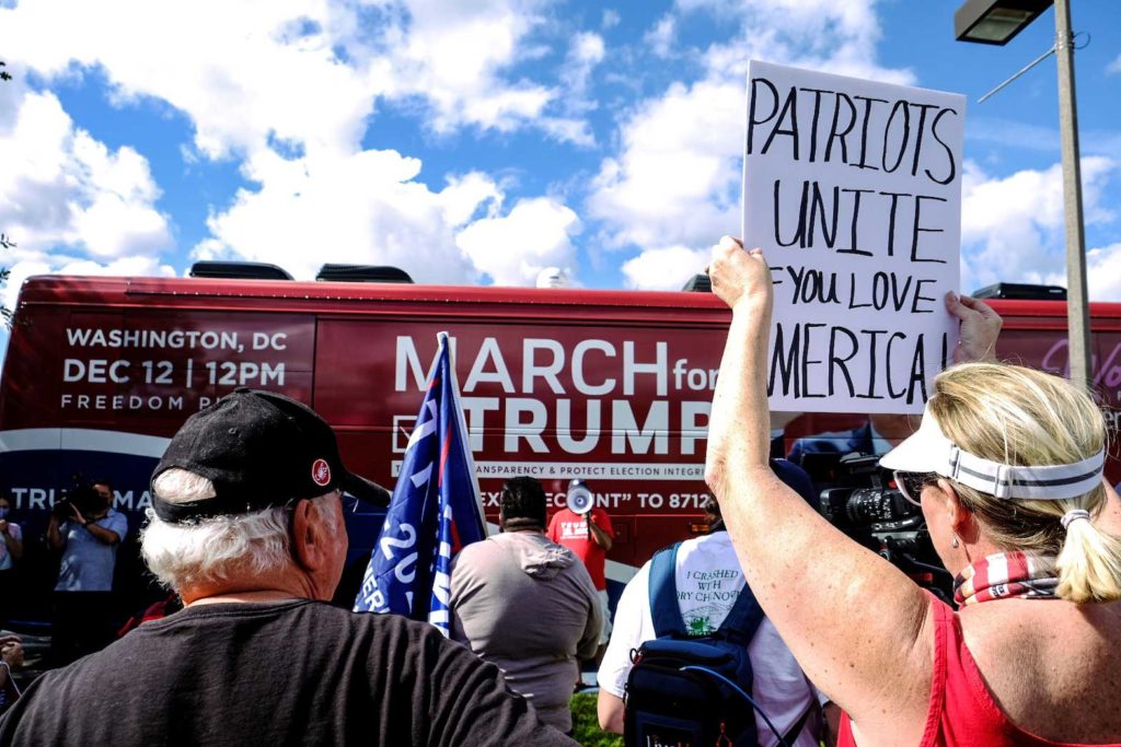  March for Trump bus tour kicks-off at Doral Central Park for a two week multi-state rally in support of U.S. President Donald Trump, in Doral, Florida, U.S., November 29, 2020. REUTERS/Maria Alejandra Cardona/File Photo