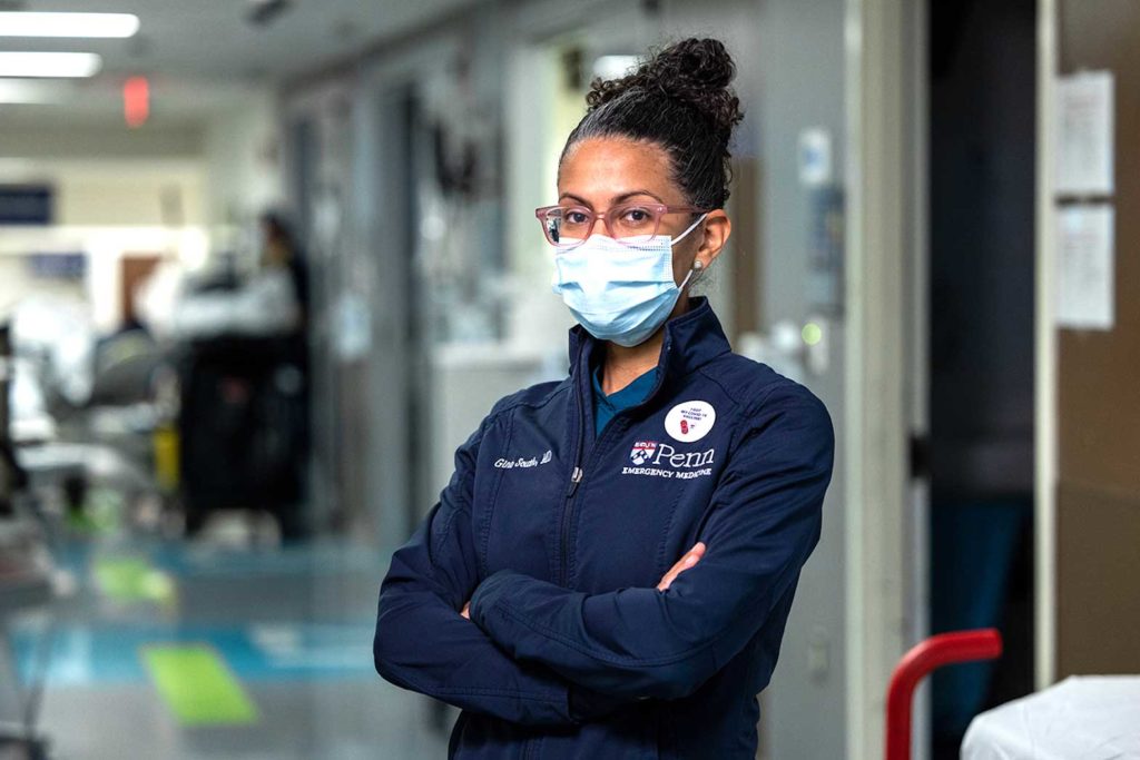Although she is fully vaccinated against covid-19, Dr. Eugenia South plans to continue to wear a face mask in public for fear she could still spread the virus. PENN MEDICINE