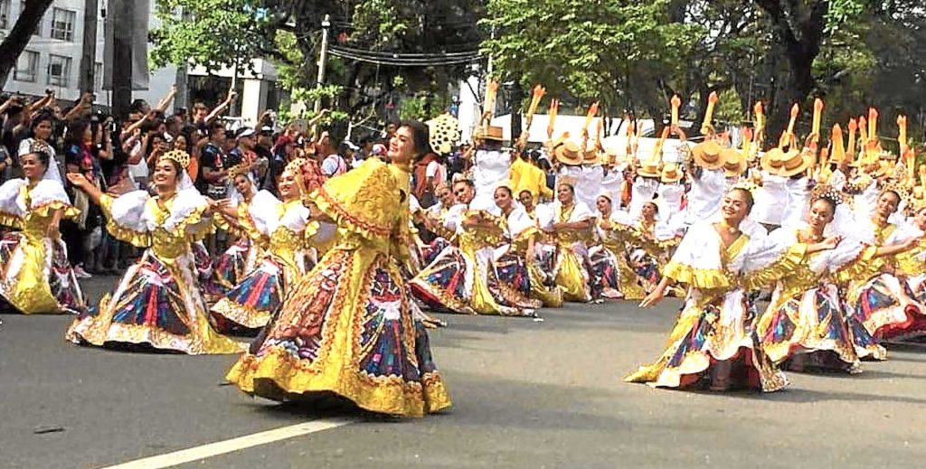 Dancers honor the Sto. Niño during a Sinulog festival parade, which has been canceled this year. INQUIRER FILE