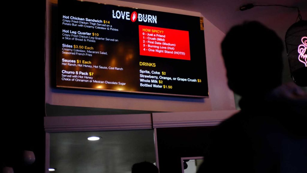 Love Burn's menus. INQUIRER/ Migiuel Carrion