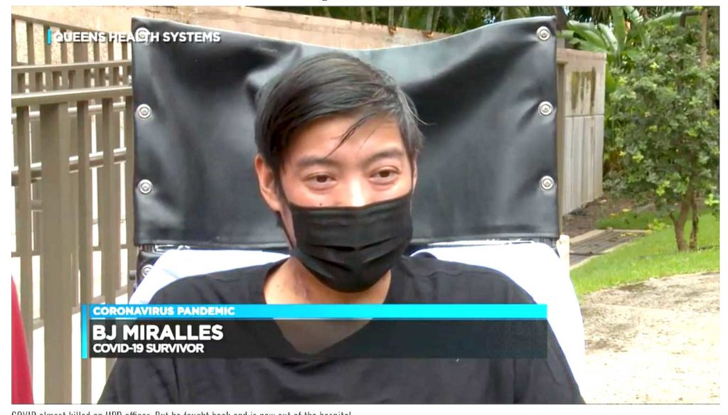 The virus temporarily took away BJ Miralles' ability to speak, move and breathe on his own. SCREENSHOT