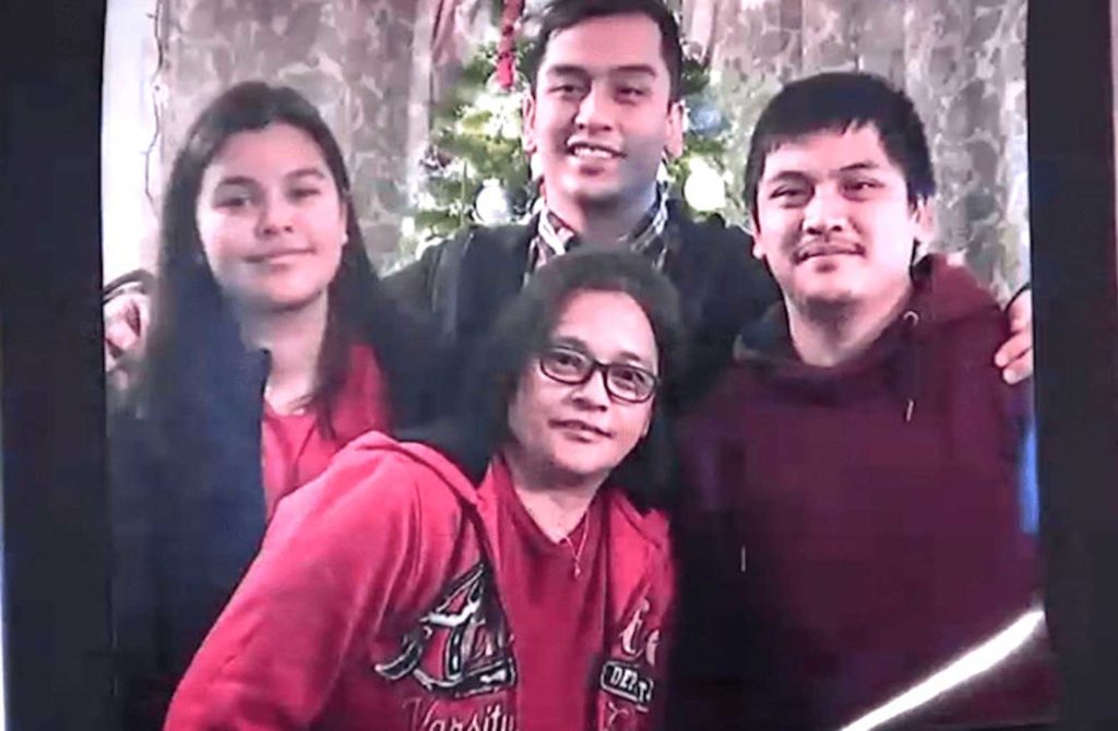 The Quinto family called police for assistance when Angelo (top, middle) became agitated and extremely paranoid.