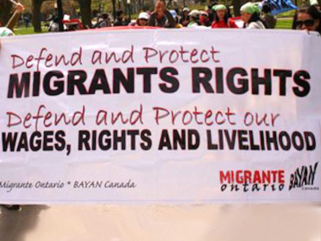 An immigrant rights demonstration in Canada. FILE PHOTO