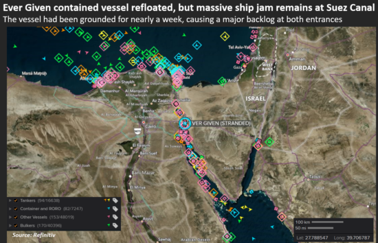 The Ever Given ship is free! Traffic in Suez Canal resumes