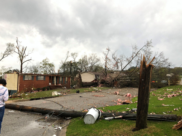 At least five killed as tornadoes rip through Alabama and destroying homes
