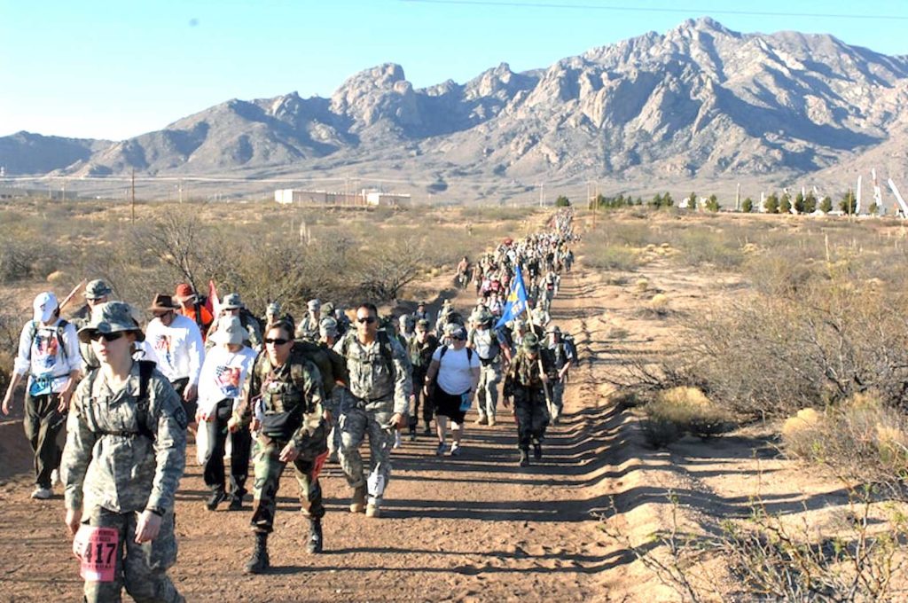 A previous Bataan Memorial Death March in White Sands, New Mexico. USAF