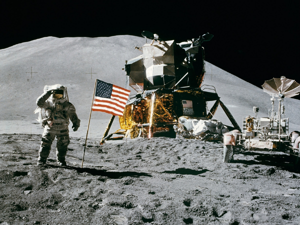 Moon landing’s fake because wind seems to be blowing the US flag