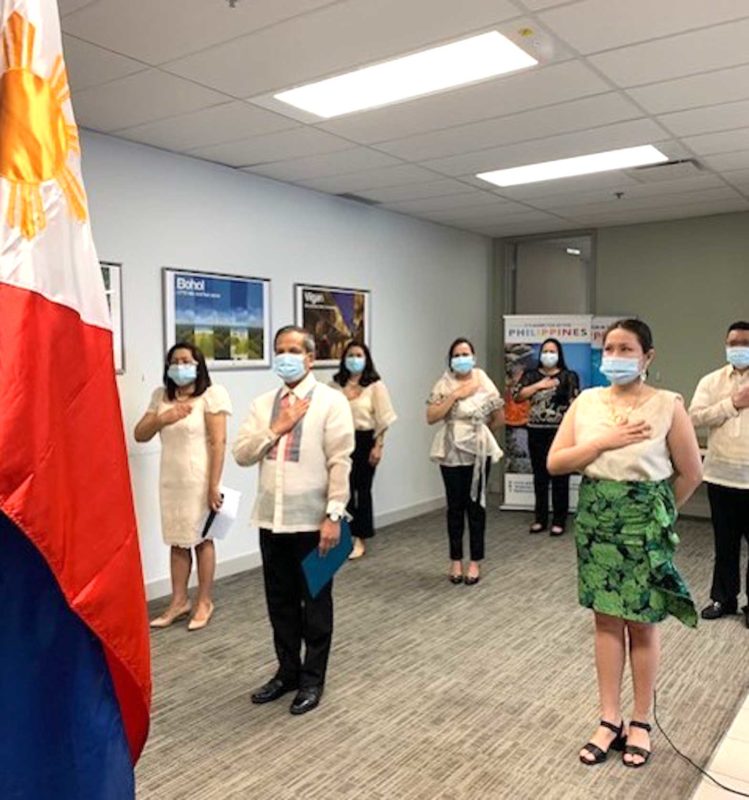 Calgary consular office staff during a Philippine Independence Day ceremony in June 2020. WEBSITE