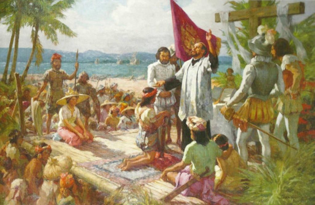 National Artist Fernando Amorsolo’s painting of the first baptism in the Philippines on April 14, 1521.