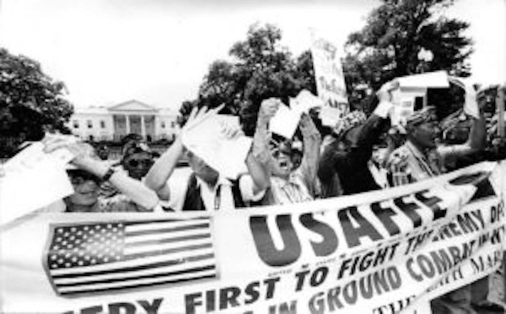 Filipino World War II veterans staged several rallies in front of the White House over the years demanding equity and justice.