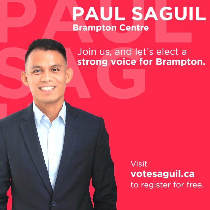Paul Jonathan Saguil is seeking the Liberal nomination for the riding of Brampton Centre in Ontario. HANDOUT 