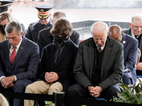 Biden marks son Beau's death with grave visit, remarks to military families