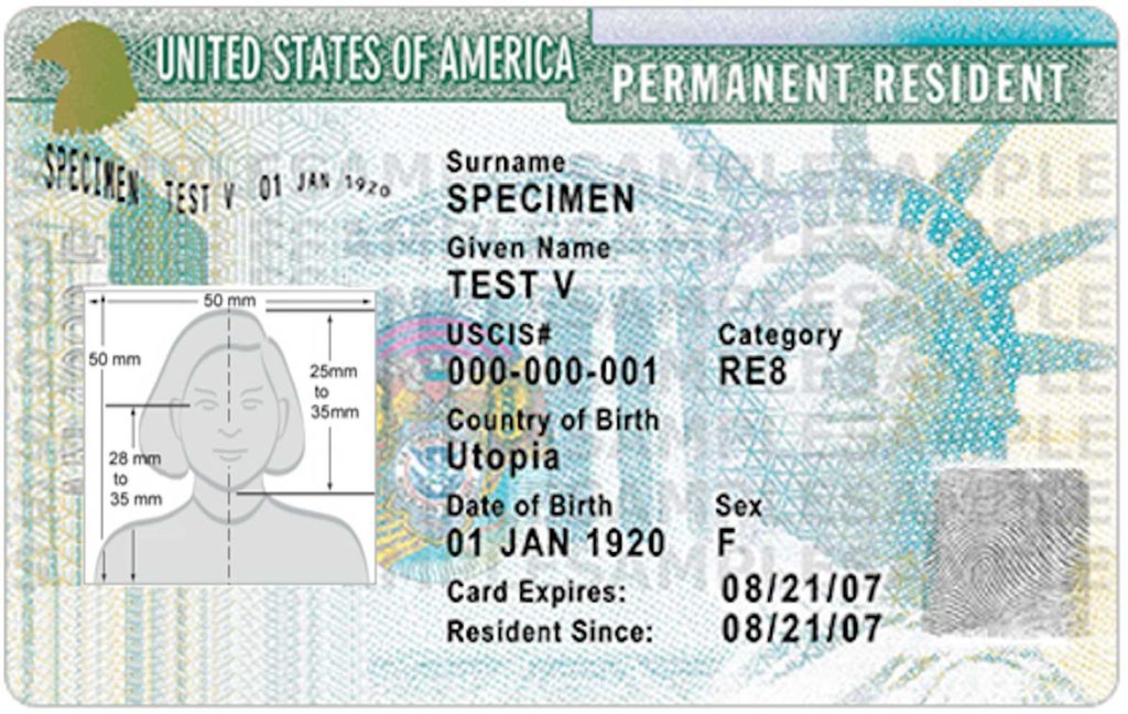 A green card specimen.