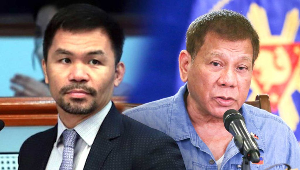 Composite photo of Sen. Manny Pacquiao and Pres. Rodrigo Duterte. INQUIRER FILE