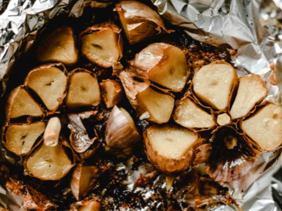 How do you roast garlic without burning it?