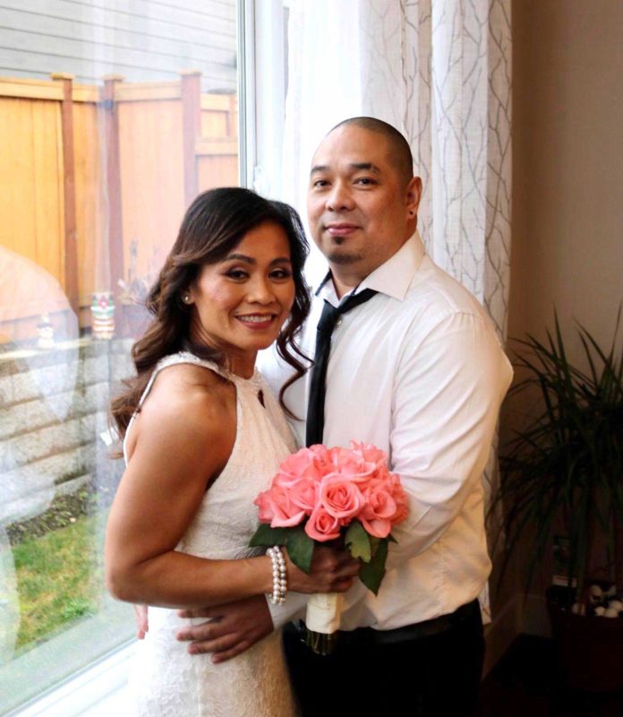 Vickie and husband Joie Cabrera during their wedding in January 2021. CONTRIBUTED