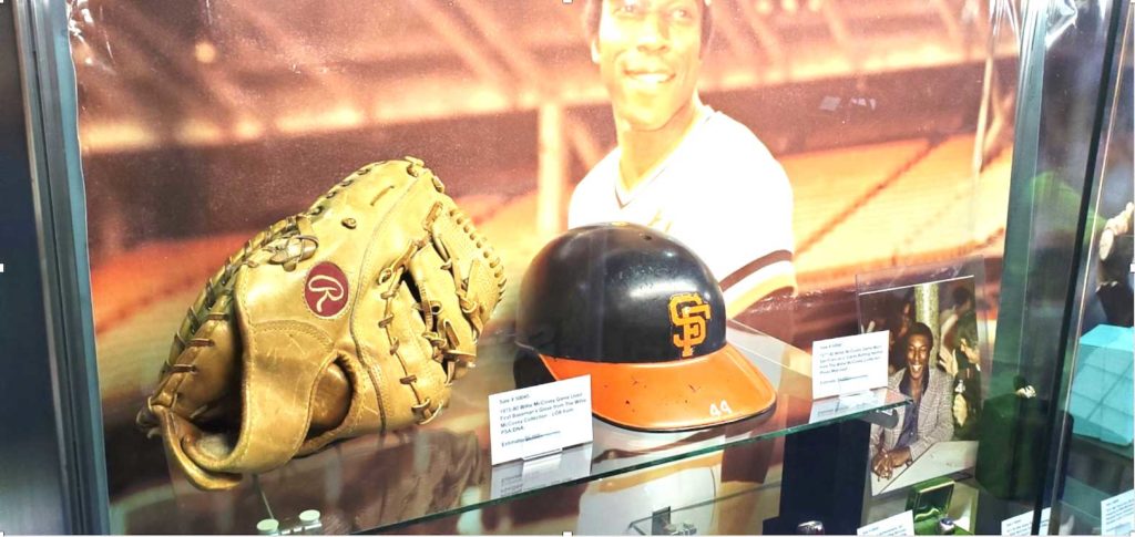 Some of the late baseball star Willie McCovey's memorabilia. SCREENSHOT