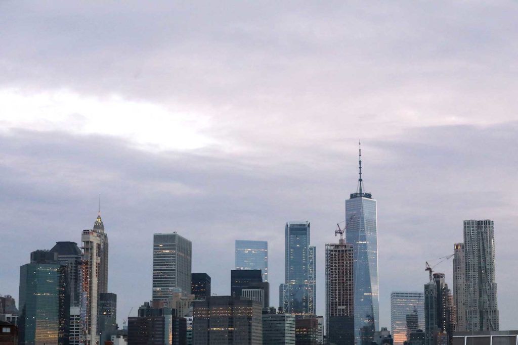 The skyline of lower Manhattan is seen before sunrise in New York City, U.S., July 17, 2019. REUTERS/Brendan McDermid