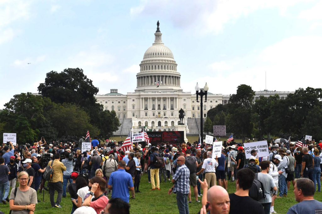 The sparsely attended "Justice for J6" pro-Trump rally in Washington, DC last weekend. AFP