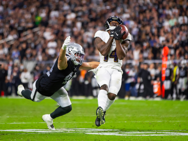 Derek Carr lofted a 31-yard touchdown pass to a wide-open Zay Jones with 3:38 left in overtime to give the Las Vegas Raiders a wild 33-27 victory over the visiting Baltimore Ravens