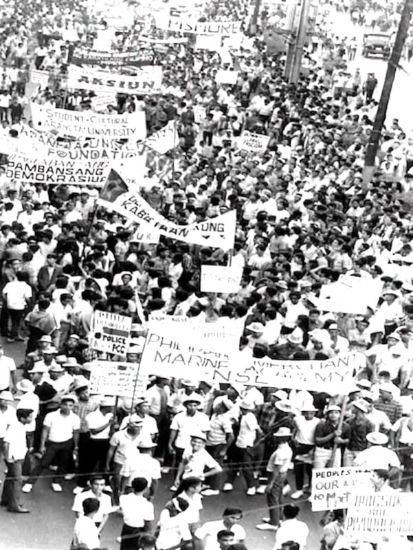 A 1970s anti-government protest.