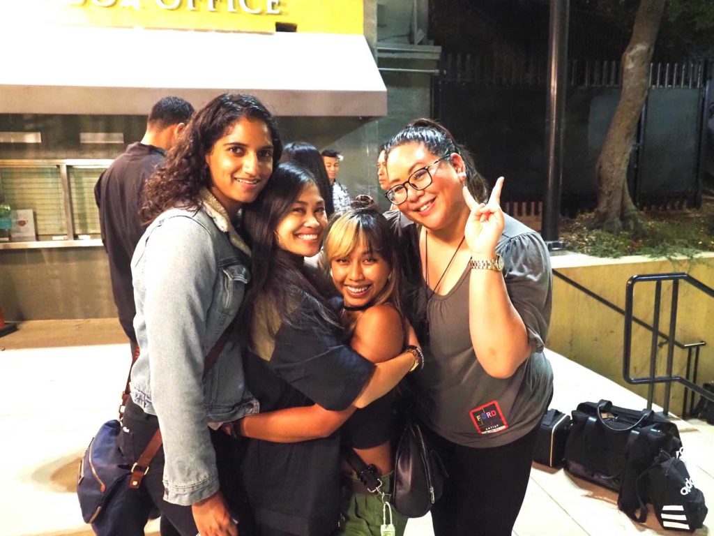 Soon to be married popular rapper, Ruby Ibarra (second from left) is surrounded by two of her bridesmaids (left to right) Tallavi Gunalas and Evelyn Obamos, and big Carson fan Kathlyn Amidar (right).