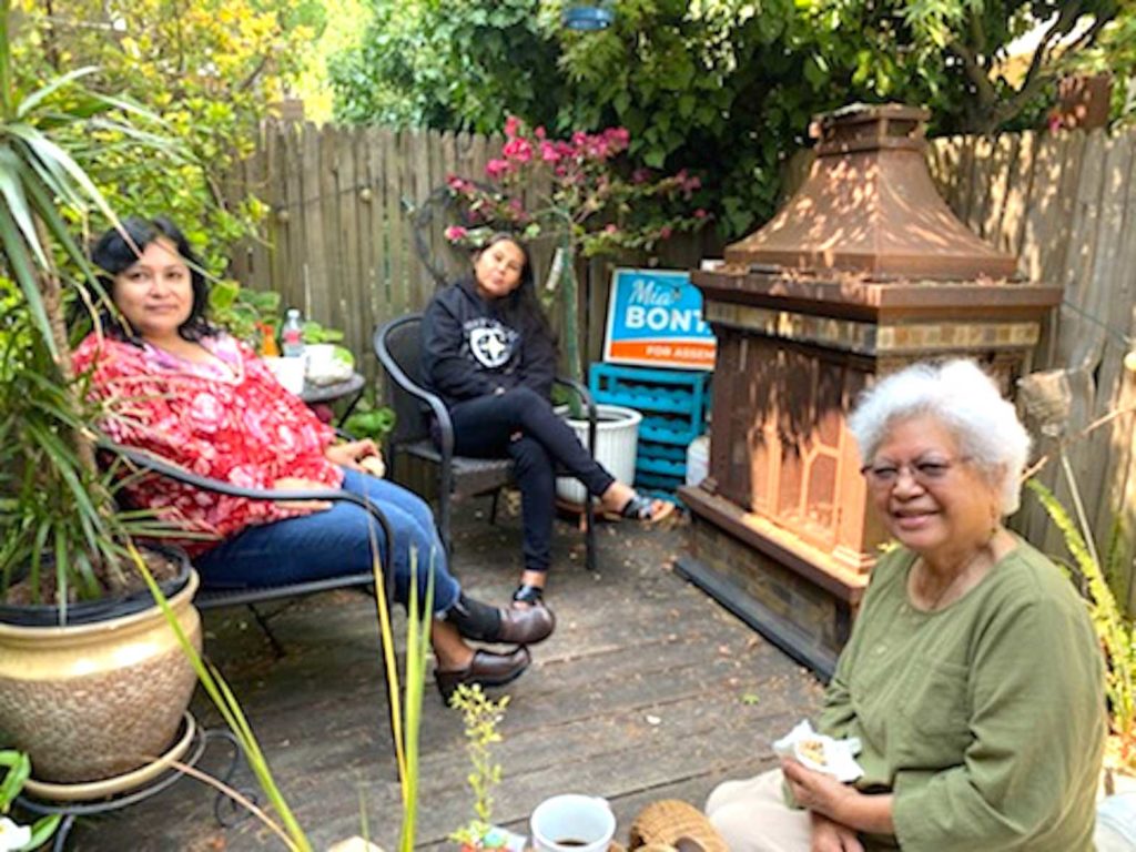 Central Valley Empowerment Alliance leaders Mari Perez-Ruiz (left) and Cynthia Bonta (foreground right) are collaborating to preserve the legacy of Larry Itliong. CVEA