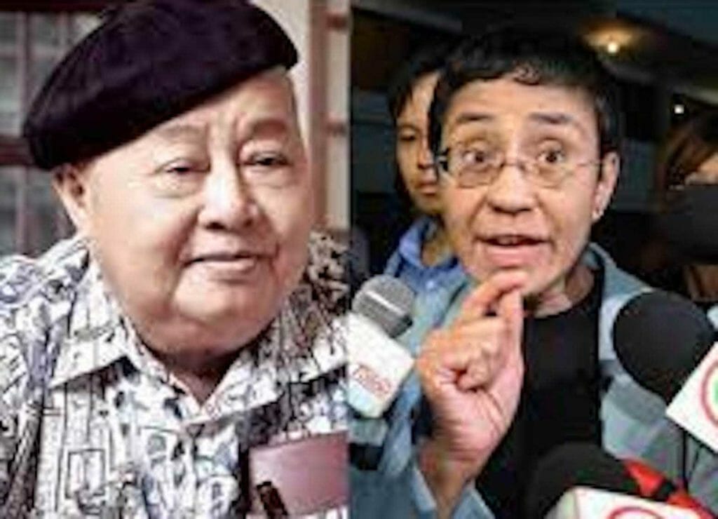 Philippine National Artist for Literature F. Sionil Jose says Rappler's Maria Ressa does not deserve the Nobel peace Prize. FACEBOOK